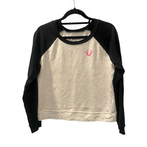 True Religion Crew Neck Long Sleeve Sweater Women's Size Large Casual Logo